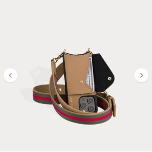 Kimberly Bandolier Smoother Leather Crossbody in Tan/Gold